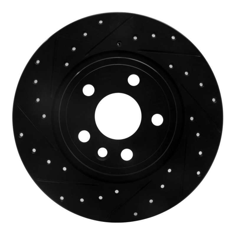 Jaguar E-Pace Brake Rotor (1) - Rear Left - R1 Concepts - Drilled & Slotted - Black - `15-`20